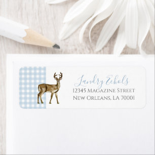 Preppy Southern Blue Deer Address Labels