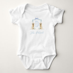 Preppy Southern Blue Dog Boy Baby Shower Baby  Bodysuit