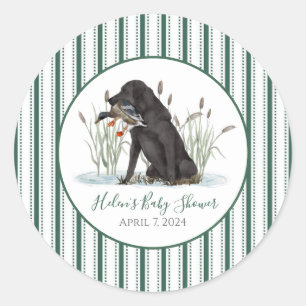 Preppy Southern Duck Hunter Baby Shower Classic Round Sticker