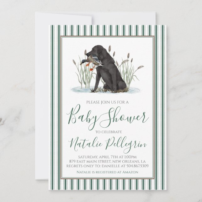 Preppy Southern Duck Hunter Baby Shower Invitation (Front)