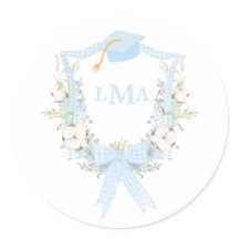 Preppy Southern Gingham Monogram Graduation