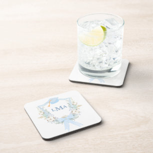 Preppy Southern Gingham Monogram Graduation Coaster