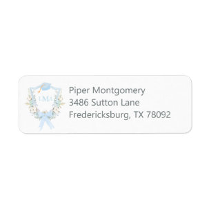 Preppy Southern Gingham Monogram Graduation Return Address Label