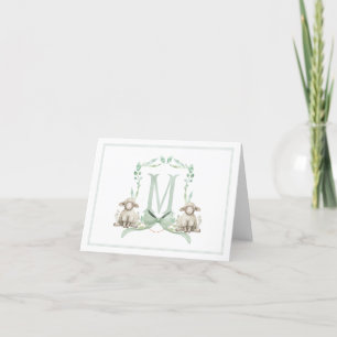 Preppy Southern Green Lamb Thank You Card