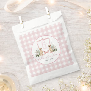 Preppy Southern Pink Girl Dog Baby Shower Favour Bag