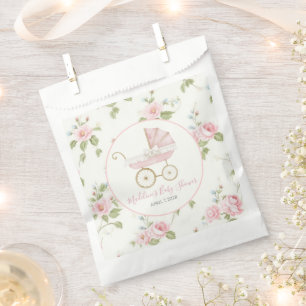 Preppy Southern Pink Girl Floral Baby Shower Favour Bag
