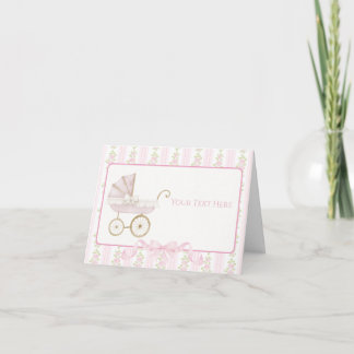 Preppy Southern Pink Girl Floral Place Card