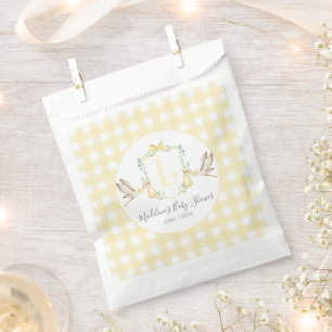 Preppy Southern Yellow Stork Baby Shower Favour Bag