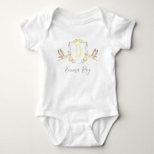 Preppy Southern Yellow Stork Girl Baby Shower Baby Bodysuit
