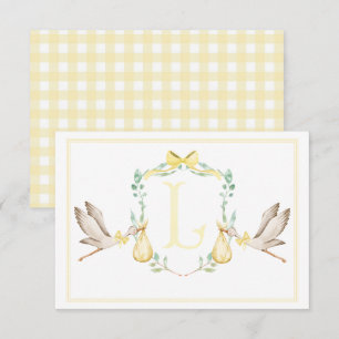 Preppy Southern Yellow Stork Thank You Card
