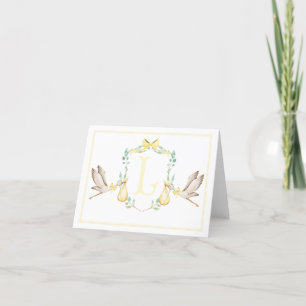 Preppy Southern Yellow Stork Thank You Card