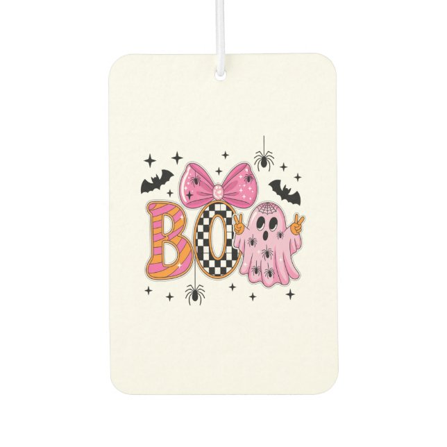 Preppy Spooky Halloween Boo Car Air Freshener (Front)