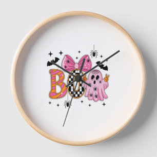 Preppy Spooky Halloween Boo Clock