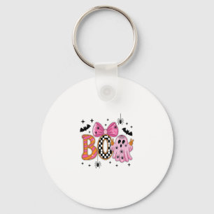 Preppy Spooky Halloween Boo Key Ring