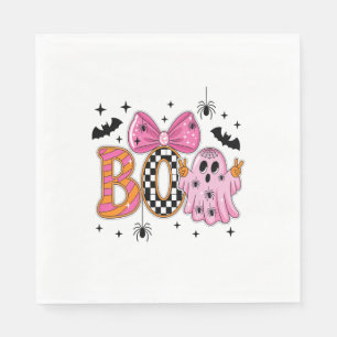 Preppy Spooky Halloween Boo Napkin