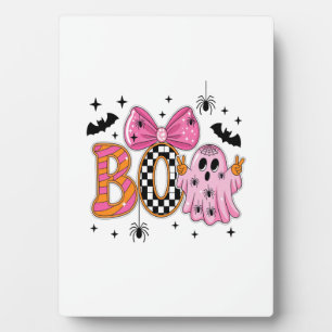 Preppy Spooky Halloween Boo Plaque