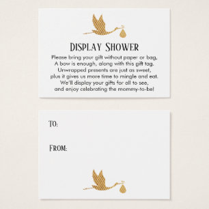 Preppy Stork Display Baby Shower Insert Gift Card