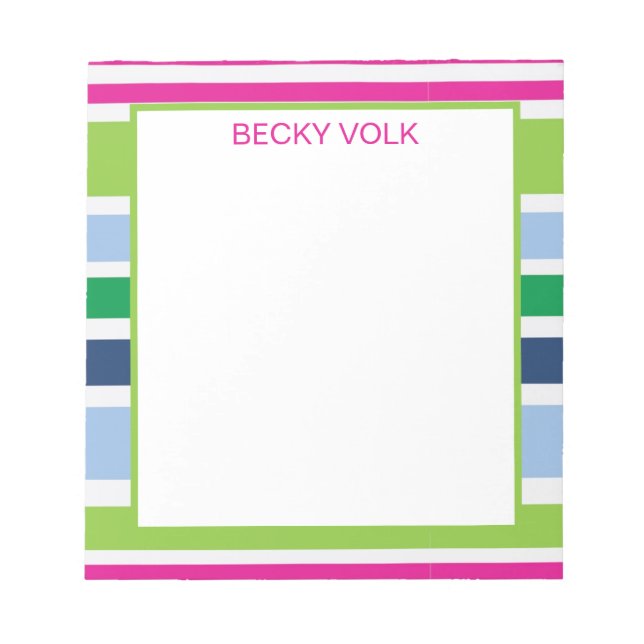 Preppy Stripe Notepad (Front)