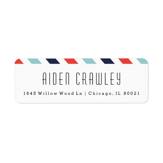 Preppy stripe return address labels
