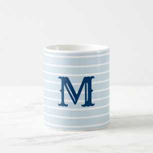 Preppy Striped Monogram Mug
