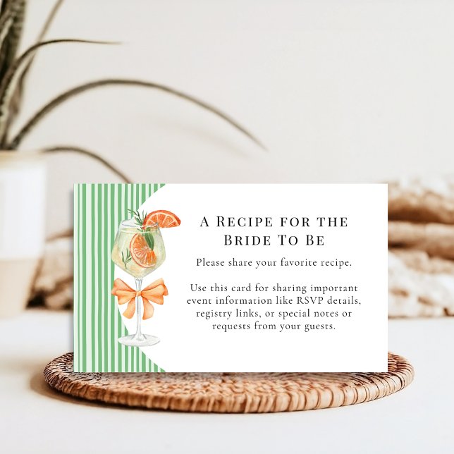 Preppy Stripes Love at First Spritz Bridal Shower Enclosure Card (Creator Uploaded)