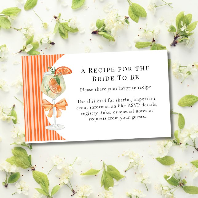 Preppy Stripes Love at First Spritz Bridal Shower Enclosure Card (Creator Uploaded)