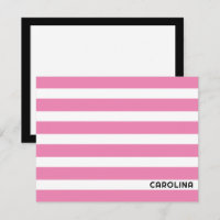 Preppy Stripes Pink & Black Cute Girly