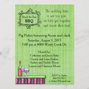 Preppy Summer BBQ Stock the Bar Invitation