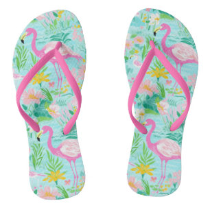 Preppy Summer Flamingo Thongs