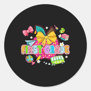 Preppy Supplies First Grade Happy Last Day Of Scho Classic Round Sticker