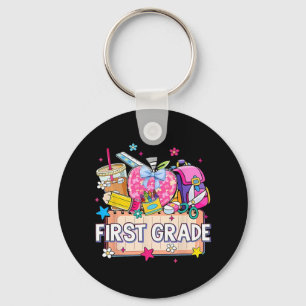Preppy Supplies First Grade Happy Last Day Of Scho Key Ring