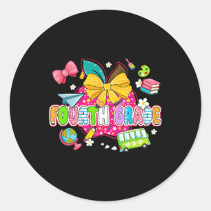 Preppy Supplies Fourth Grade Happy Last Day Of Sch Classic Round Sticker