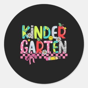 Preppy Supplies Kindergarten Happy Last Day Of Sch Classic Round Sticker