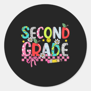 Preppy Supplies Second Grade Happy Last Day Of Sch Classic Round Sticker