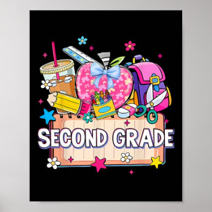 Preppy Supplies Second Grade Happy Last Day Of Sch Poster