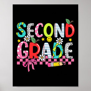Preppy Supplies Second Grade Happy Last Day Of Sch Poster