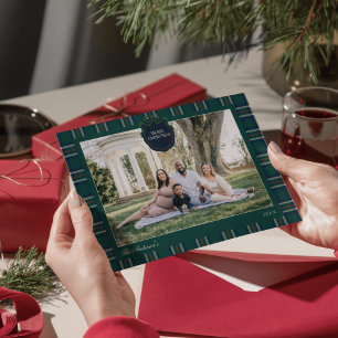 Preppy Tartan Plaid Elegant Christmas Photo  Holiday Card