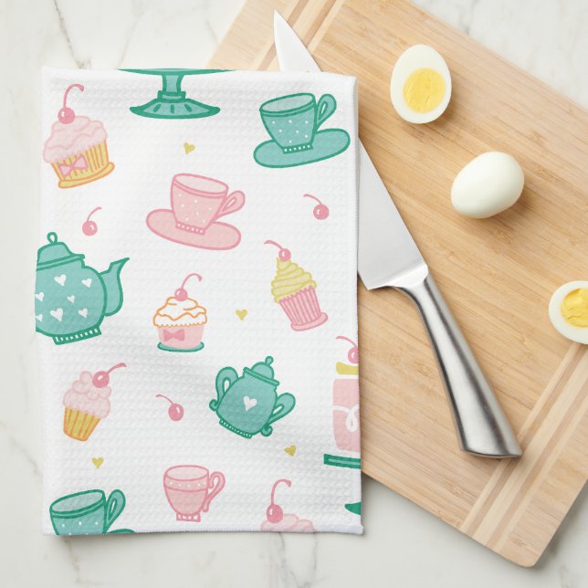 Preppy Tea Set and Cake Towel (Quarter Fold)