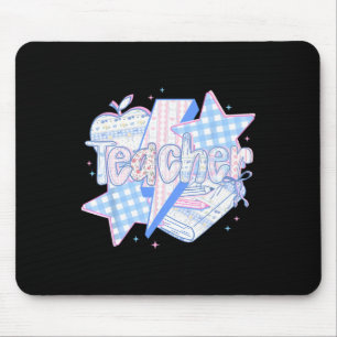 Preppy Teacher Floral Happy First Day Back To Scho Mouse Pad