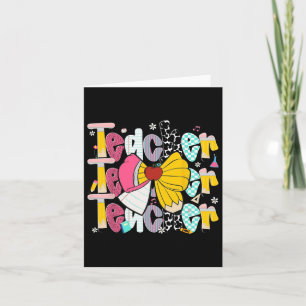 Preppy Teacher Pencil Coquette Bow Teacher Back To Card
