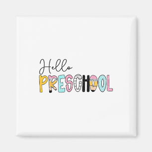 Preppy Teacher Pencil Notebook Hello Preschool Doo Magnet