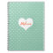 Preppy teal polka dot heart personalised journal