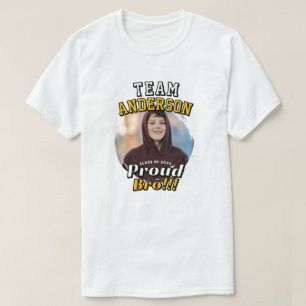 Preppy Team [Last Name] Proud Bro Grad Photo T-Shirt