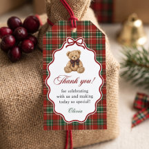 Preppy Teddy Bear Christmas Baby Shower