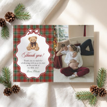 Preppy Teddy Bear Christmas Baby Shower Photo