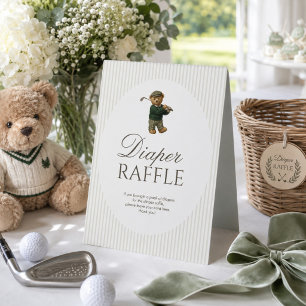 Preppy Teddy Bear Golf Baby Shower New to the Club