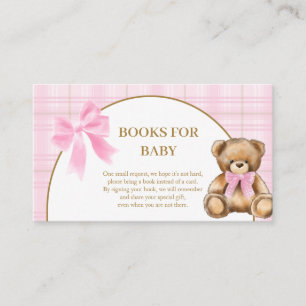 Preppy Teddy Bear Pink Plaid Books for Baby Card