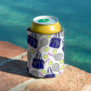 Preppy Tennis Navy Can Cooler