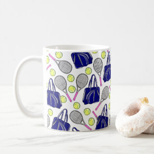 Preppy Tennis Navy Coffee Mug