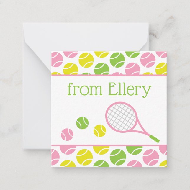 Preppy Tennis Personalised Gift Enclosure Cards (Front)
